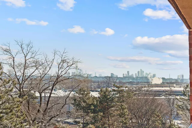a view of city and a lot of trees