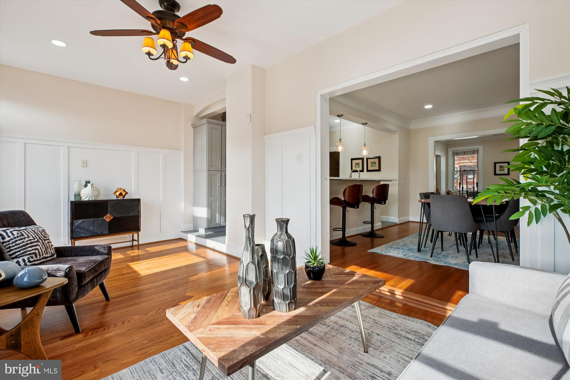 1412 Allison Street Northwest Washington, DC 20011 - Photo 18 of 62 a living room with furniture and a chandelier