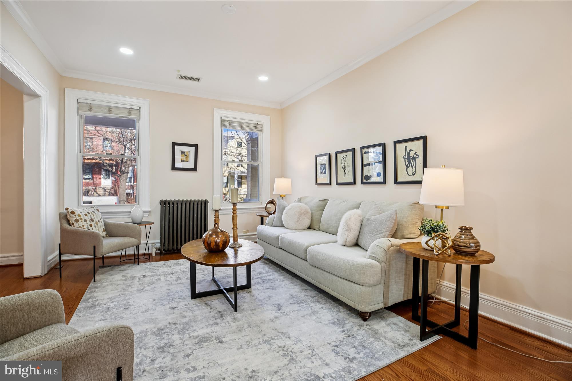 1412 Allison Street Northwest Washington, DC 20011 - Photo 6 of 62 a living room with furniture and wooden floor