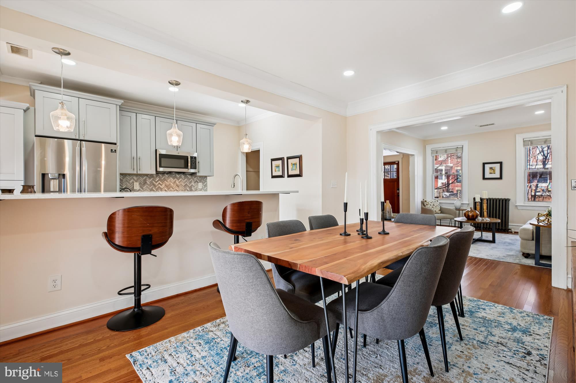1412 Allison Street Northwest Washington, DC 20011 - Photo 8 of 62 a view of a dining room with furniture and wooden floor