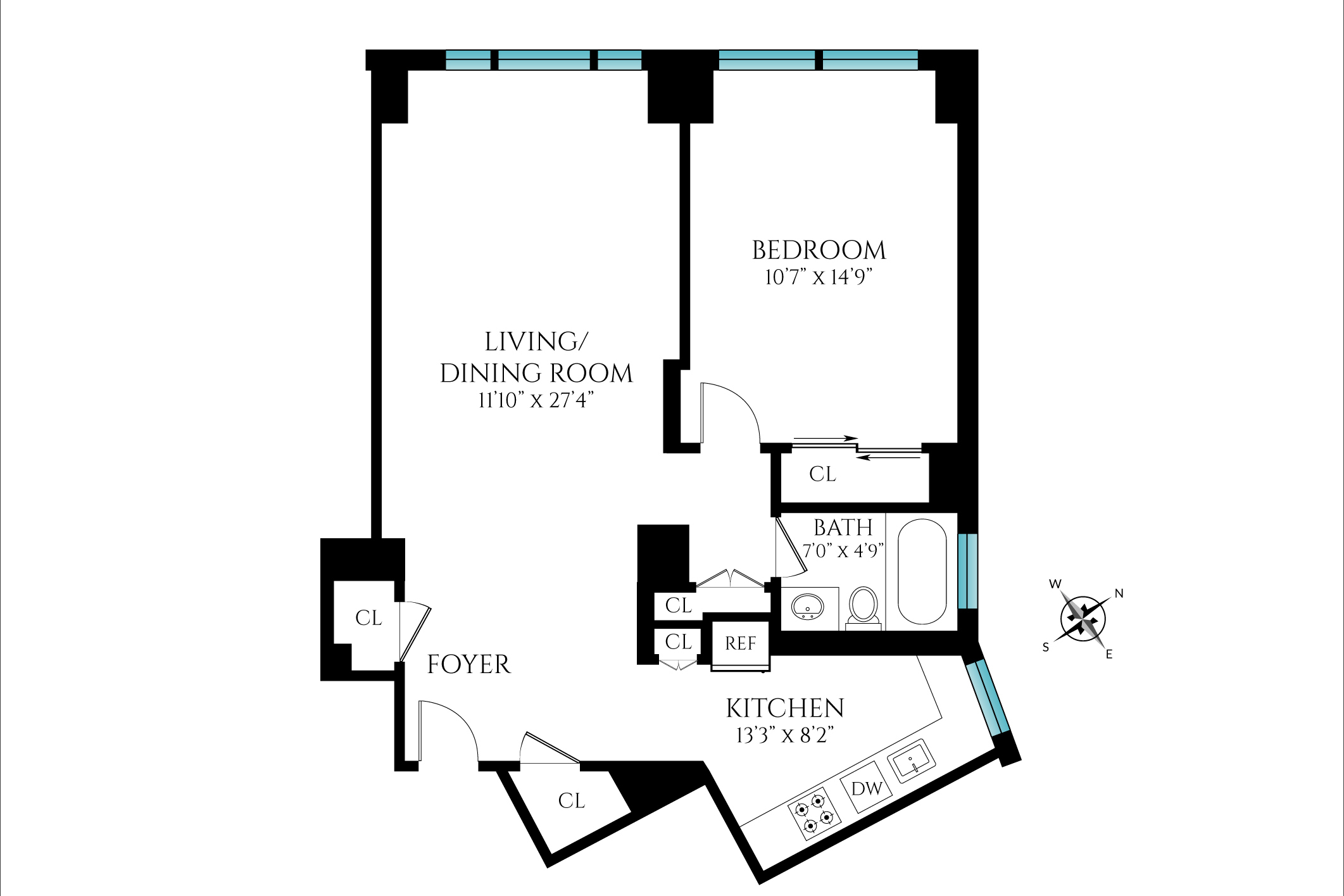 2025 Broadway, Unit 18D Manhattan, NY 10023 - Photo 12 of 12 a picture of a floor plan