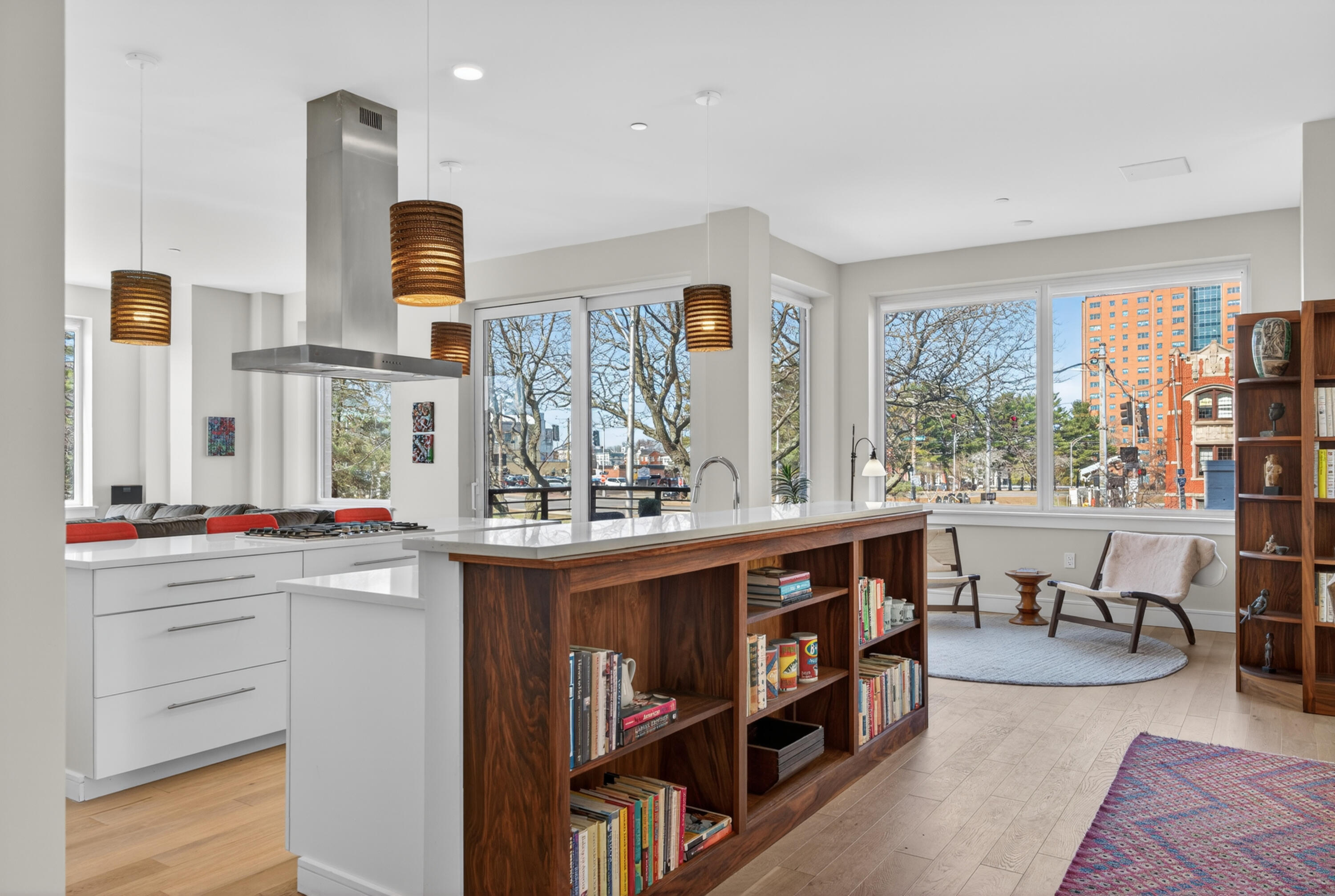 99 Federal Street, Unit 208 Portland, ME 04101 - Photo 18 of 73 Kitchen & Bookshelves