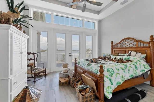 a view of a balcony with lake view and mountain view