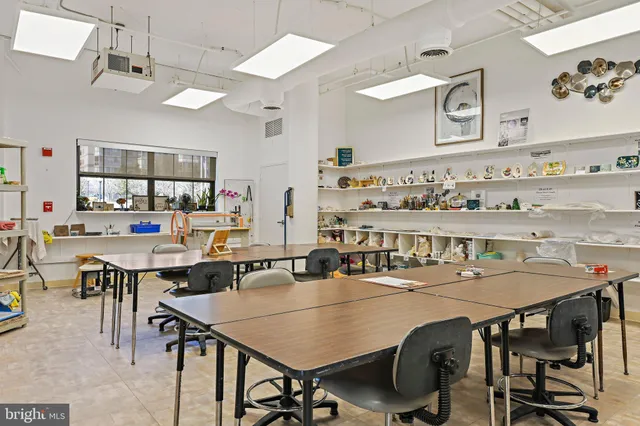 a view of a dining area with furniture