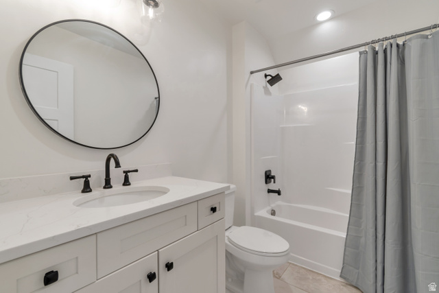 1820 West Farmhouse Flats Road Peoa, UT 84061 - Photo 51 of 79 Bathroom featuring a white vanity with a white countertop, an undermount sink, and matte black fixtures