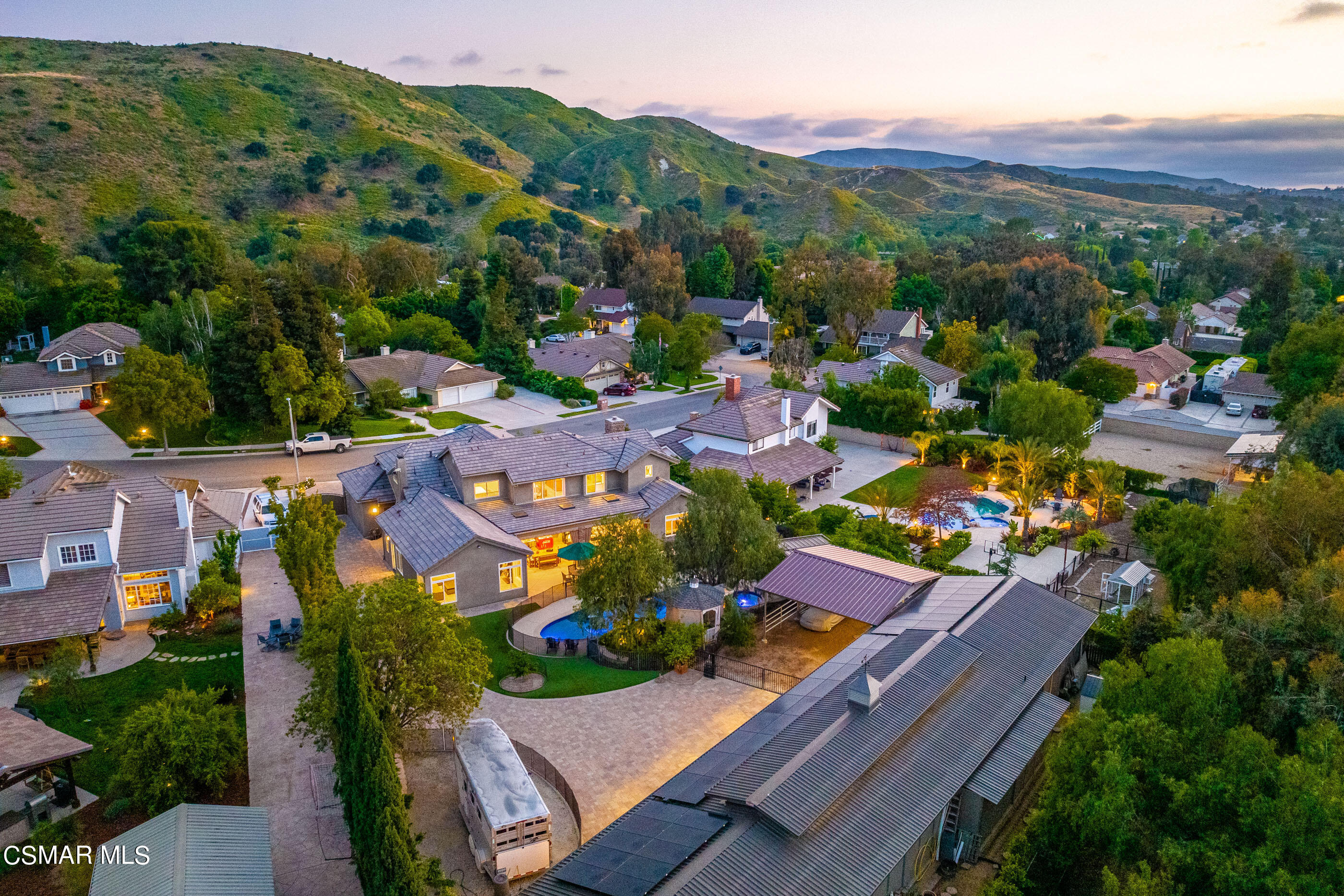 525 Aqueduct Court Simi Valley, CA 93065 - Photo 90 of 98 an aerial view of a house with a garden