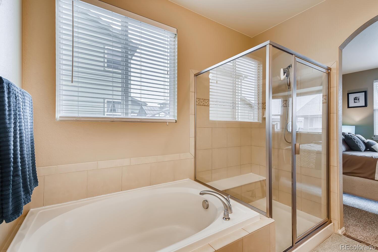 8413 Raspberry Drive Frederick, CO 80504 - Photo 15 of 27 a bathroom with a bathtub and a shower