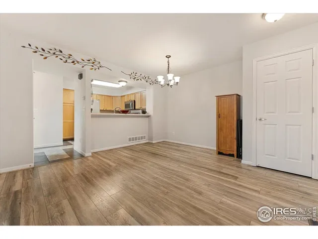 a view of a livingroom with a chandelier