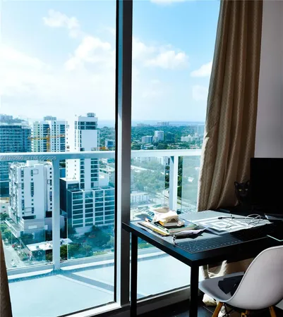 a view of a city from a window