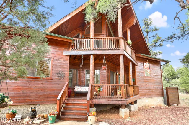 a view of a house with a balcony