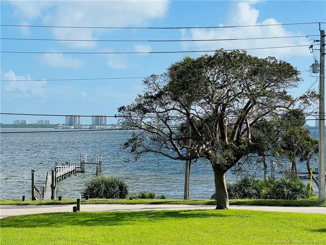 a view of a garden with a slide