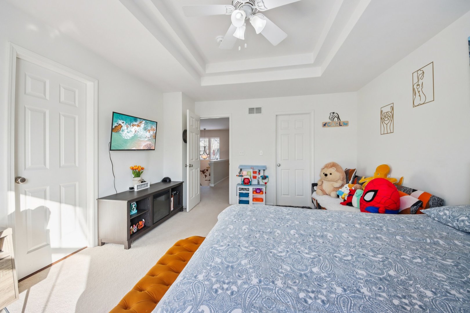 424 Acushnet Street Elgin, IL 60124 - Photo 12 of 21 a bed room with a bed and a couch