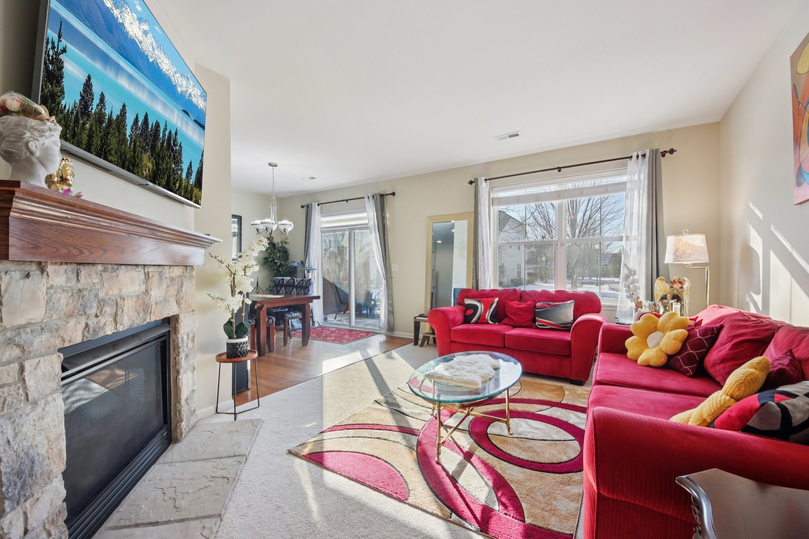 424 Acushnet Street Elgin, IL 60124 - Photo 2 of 21 a living room with furniture and a fireplace