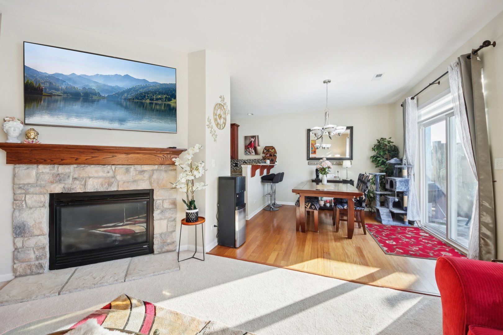 424 Acushnet Street Elgin, IL 60124 - Photo 4 of 21 a living room with furniture and a fireplace