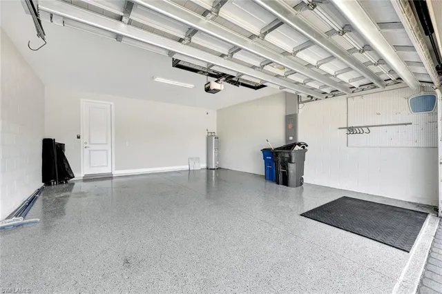 a view of a garage with furniture