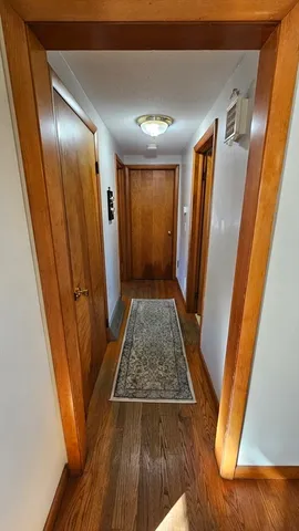 a view of entryway with wooden floor