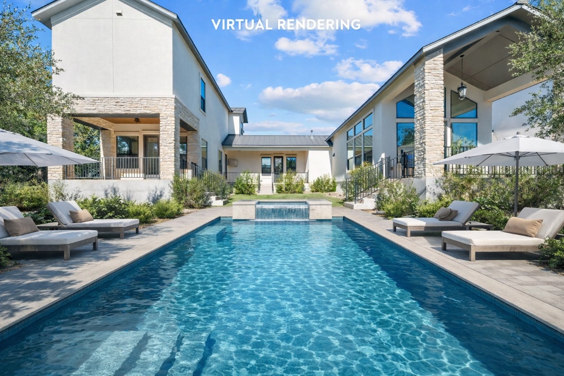 20607 Thurman Bend Road Spicewood, TX 78669 - Photo 37 of 40 Virtual rendering of possible swimming pool with a patio area and a pool with connected hot tub