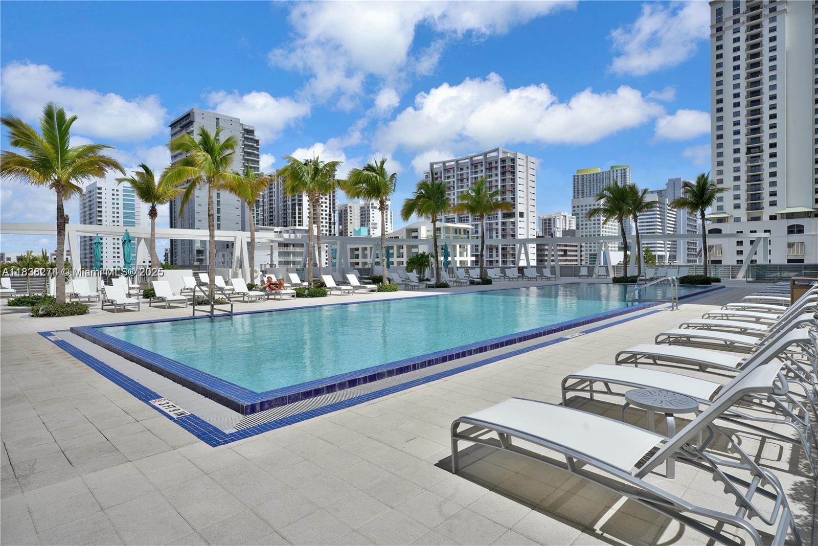 1111 Southwest 1st Avenue, Unit 2823N Miami, FL 33130 - Photo 20 of 22 a view of swimming pool with outdoor seating and city view