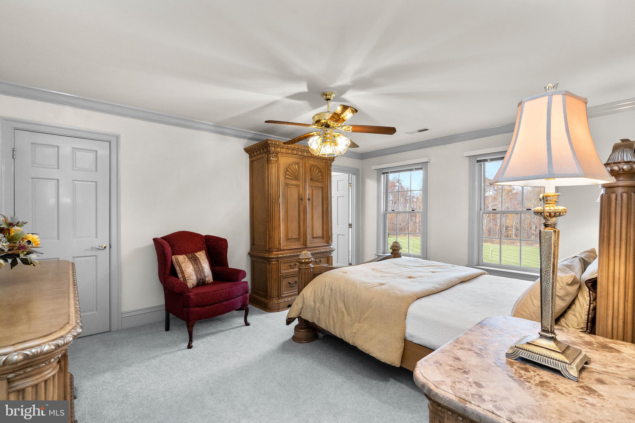 37120 Devon Wick Lane Purcellville, VA 20132 - Photo 41 of 66 a bedroom with a bed and a chandelier