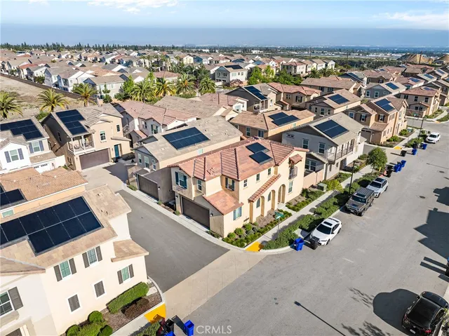 an aerial view of multiple houses