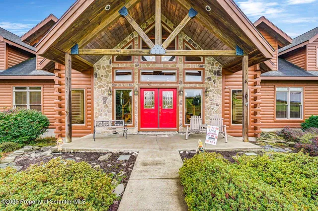 a living room with furniture