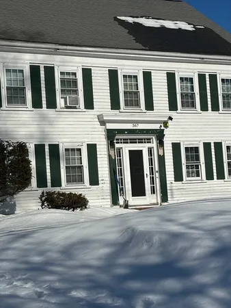 a front view of a building