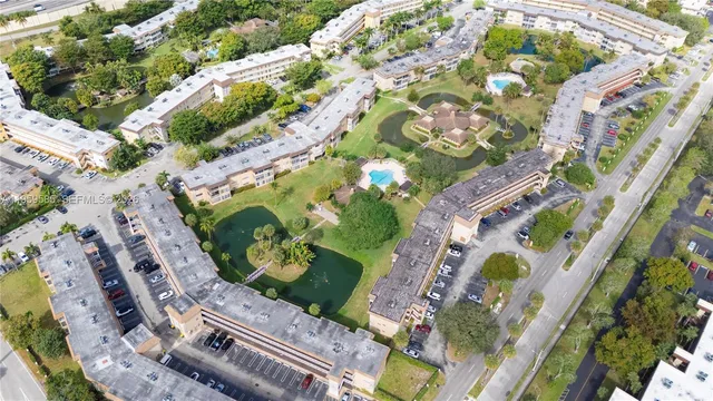 a city view with tall buildings