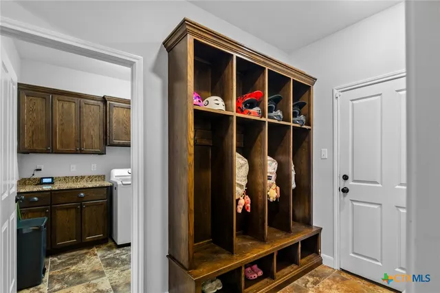 a outdoor living space with furniture