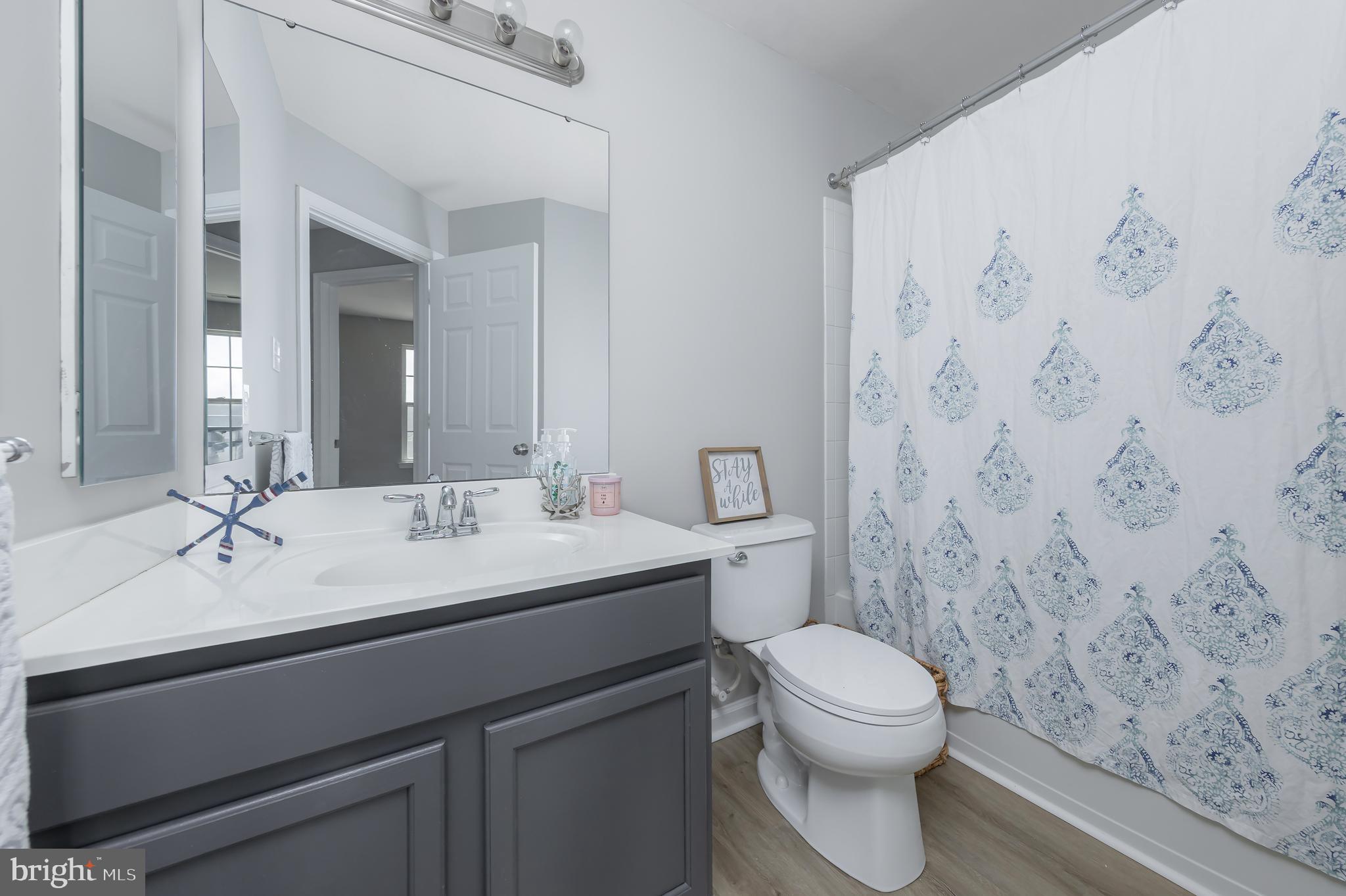 371 Concetta Drive Mount Royal, NJ 08061 - Photo 19 of 20 a bathroom with a sink a toilet and shower curtain