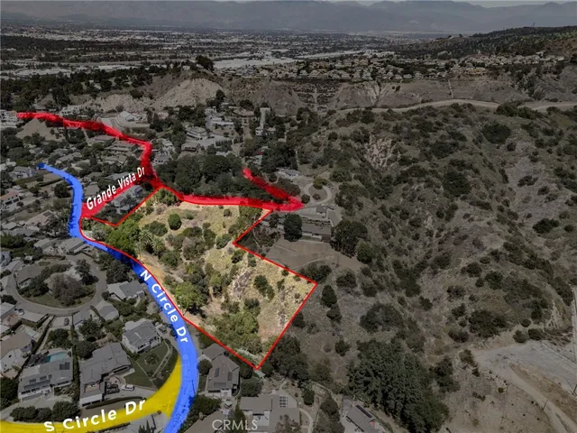 an aerial view of multiple house