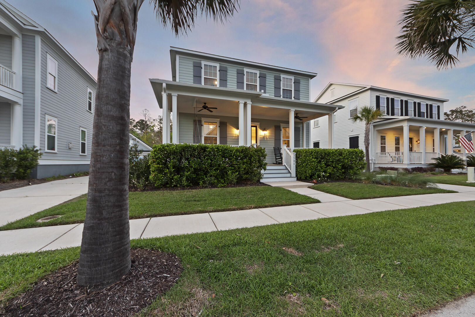 3586 Backshore Drive Mount Pleasant, SC 29466 - Photo 57 of 57 Front Exterior at Twilight