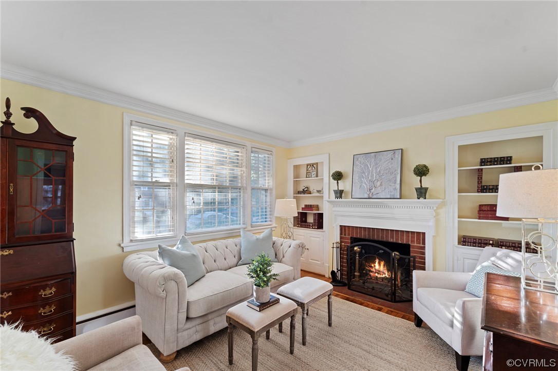 1018 Ridge Top Road Henrico, VA 23229 - Photo 6 of 33 a living room with furniture and a fireplace