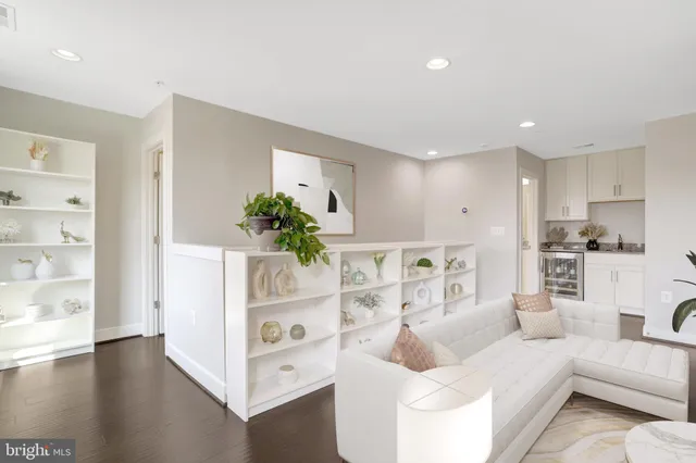 a view of a terrace with furniture