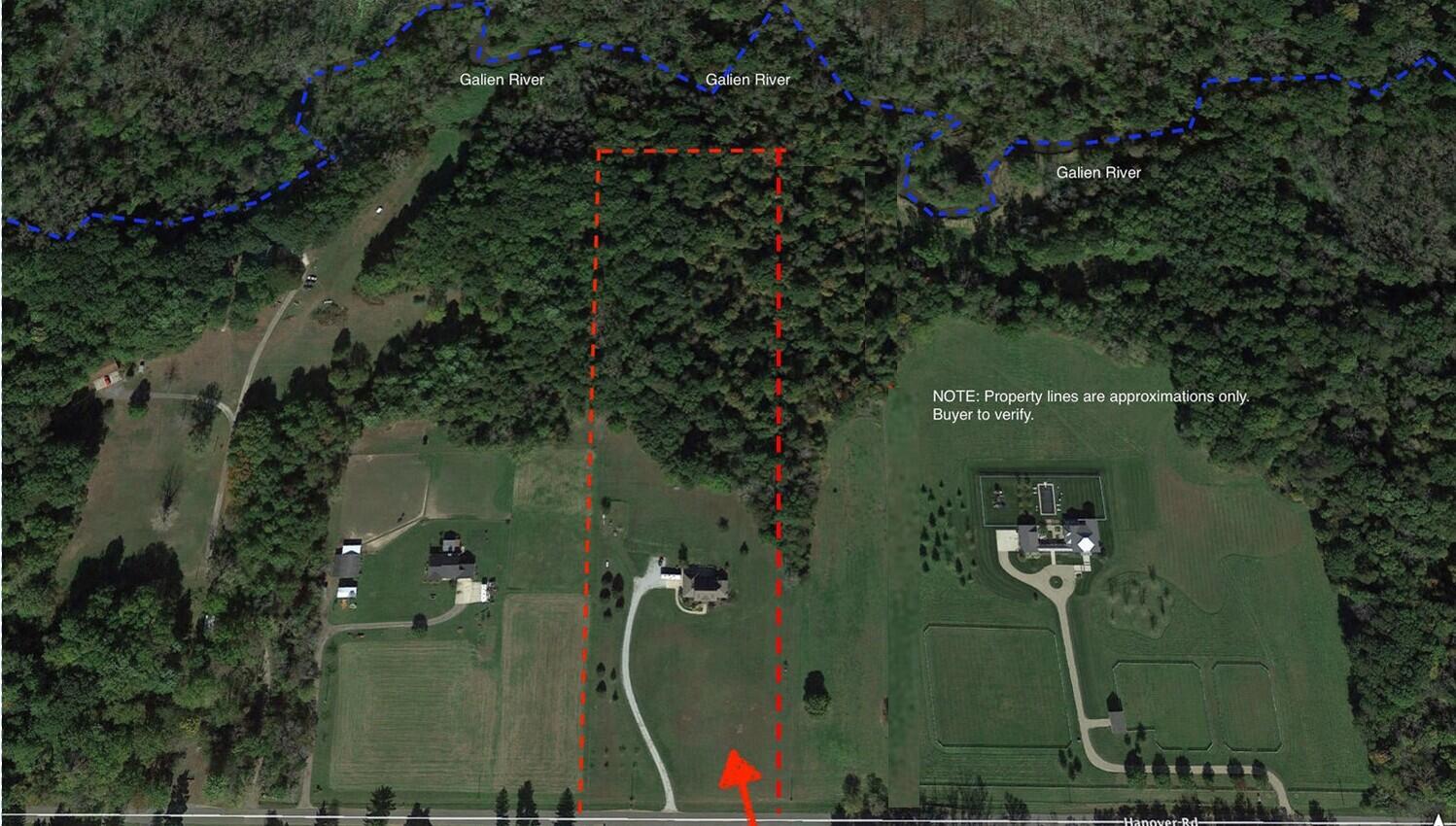 4509 Hanover Road Sawyer, MI 49125 - Photo 15 of 41 10 acres aerial outlined