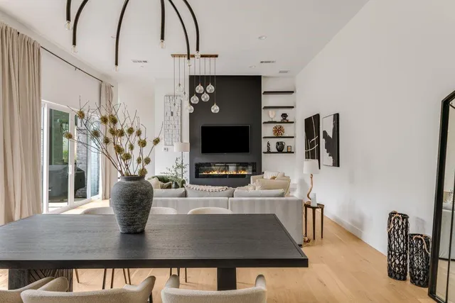 a view of kitchen living room with furniture