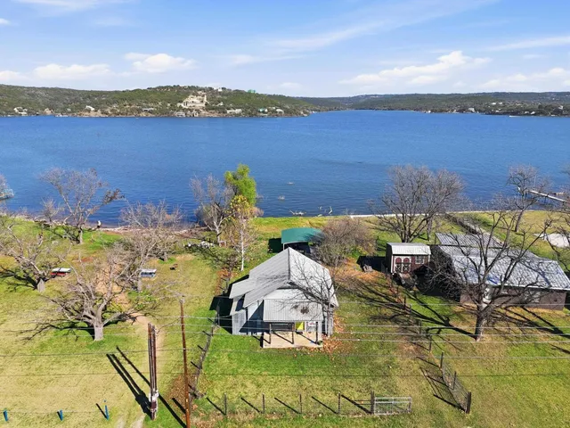 a view of a lake with a mountain in the background