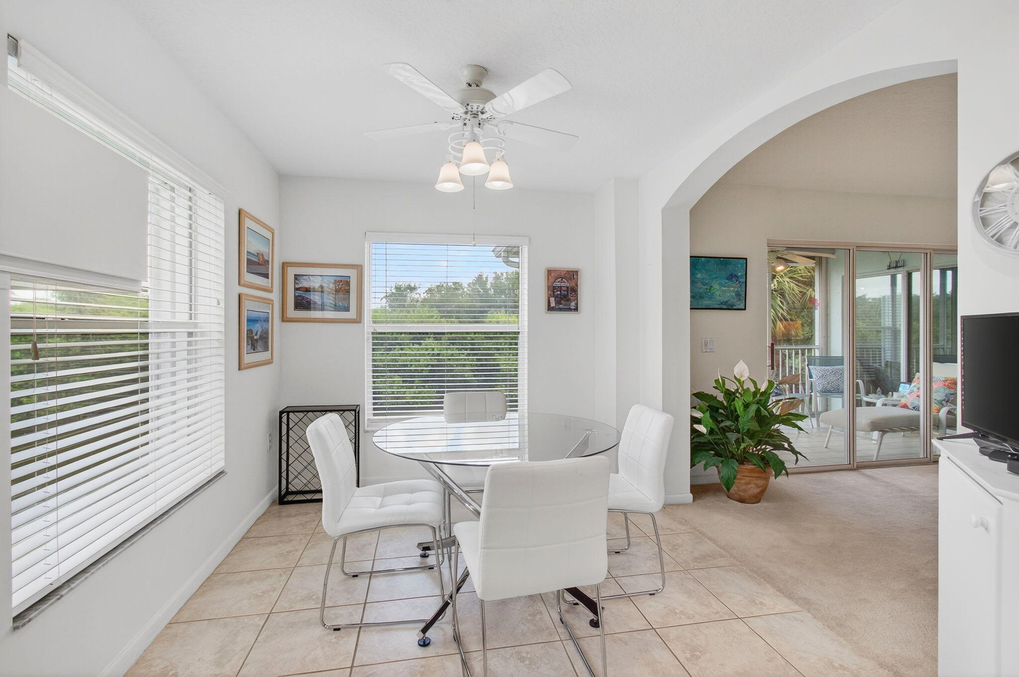 7676 Springwater Place, Unit 201 Boynton Beach, FL 33437 - Photo 19 of 36 a living room with furniture and a potted plant