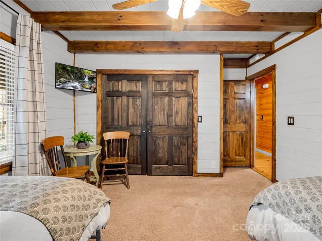 a view of a lake from a balcony