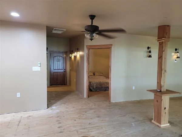 a view of a livingroom with a chandelier