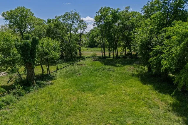 a view of backyard with green space