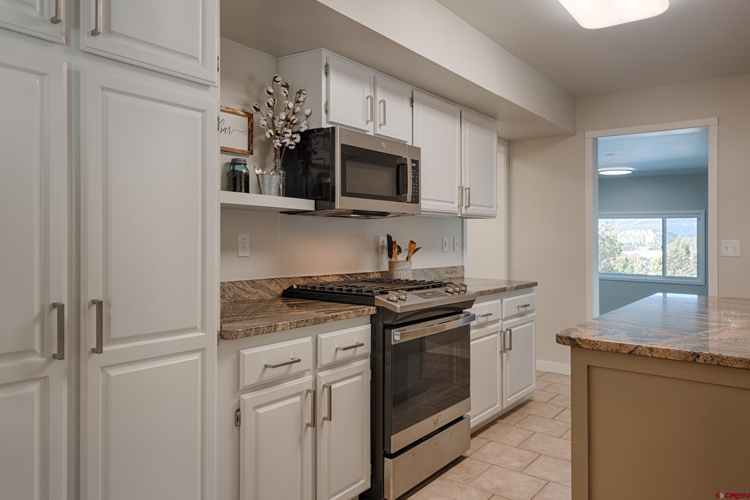 711 Terrace Drive Ridgway, CO 81432 - Photo 9 of 32 a kitchen with stainless steel appliances granite countertop a stove microwave and sink