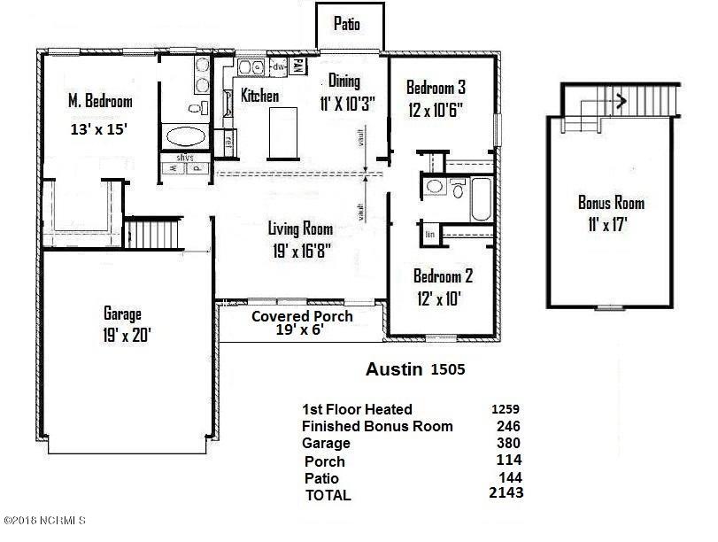 1223 Watts Landing Road Hampstead, NC 28443 - Photo 13 of 13 Austin 1505 Floorplan with full front p