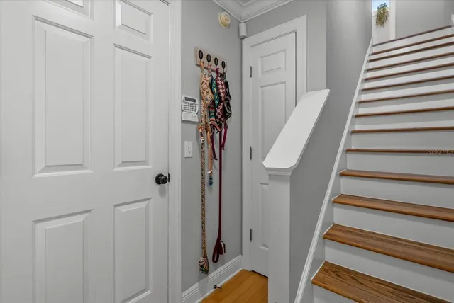 a view of an entryway with staircase