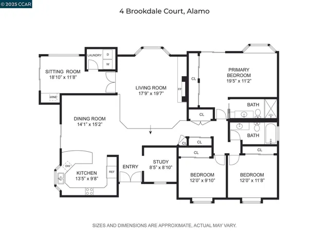 $1,599,000 | 4 Brookdale Court, Alamo, CA 94507