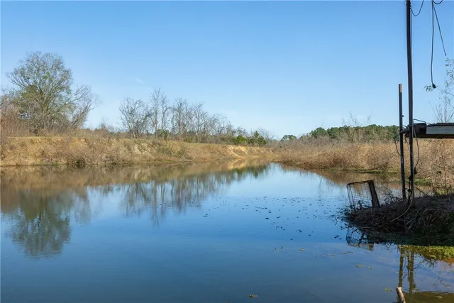 a view of lake with green space