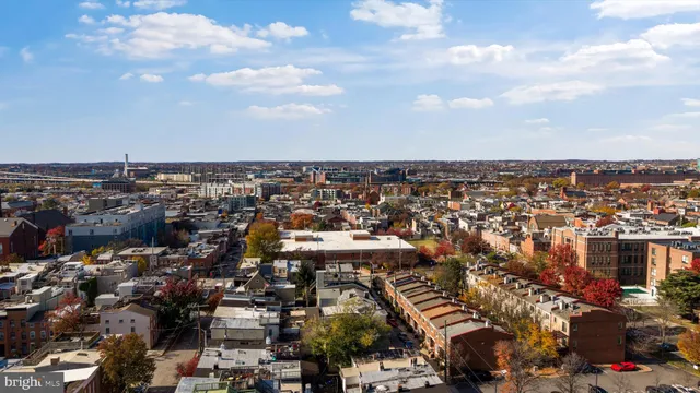 an aerial view of a city