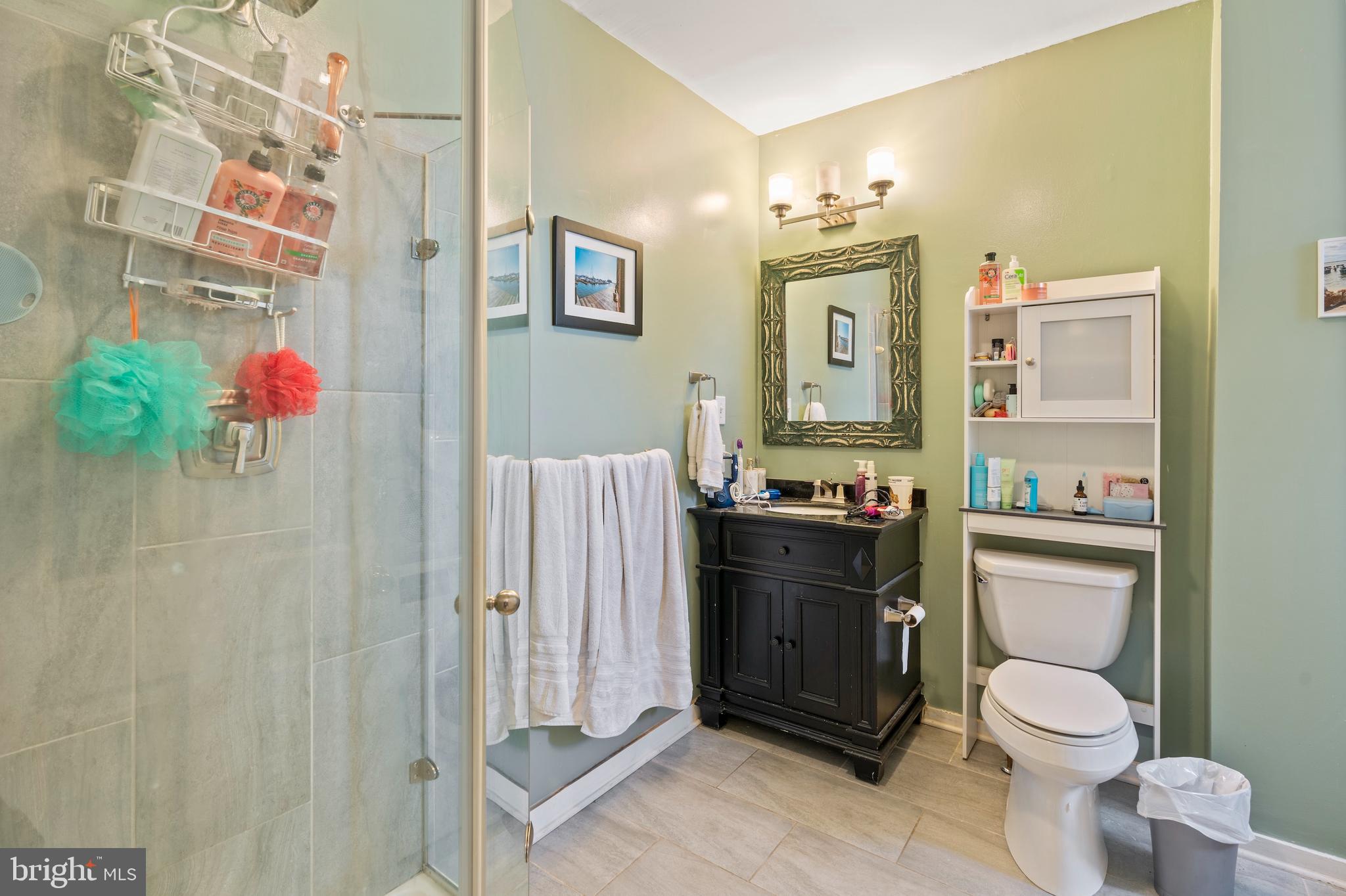 1043 Riverside Avenue Baltimore, MD 21230 - Photo 28 of 41 a bathroom with a toilet a sink shower and mirror