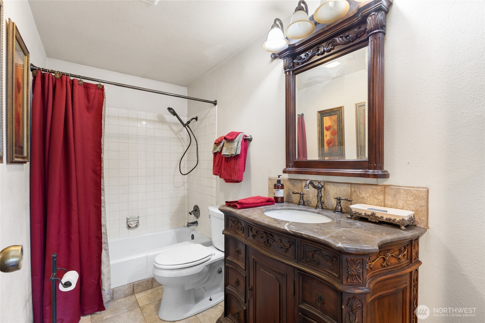 2299 Admiral Road Northeast Moses Lake, WA 98837 - Photo 19 of 40 a bathroom with a sink vanity mirror and toilet