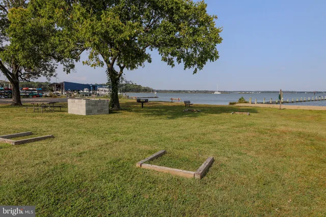 a view of a lake with a city