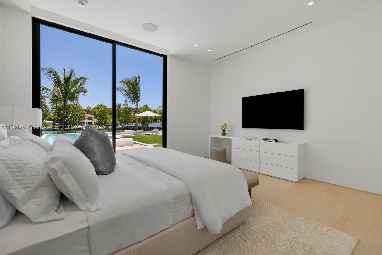 2700 Sunset Drive Miami Beach, FL 33140 - Photo 32 of 40 a bedroom with a bed and a flat screen tv